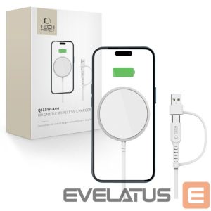Другие товары Tech-Protect  Tech-Protect QI15W-A44 Magnetic Wireless Charger with MagSafe - White 