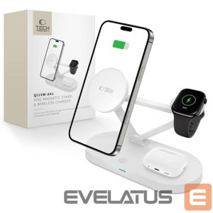 Другие товары Tech-Protect  Tech-Protect QI15W-A41 3in1 Wireless Charger with MagSafe for Apple Devices - White 