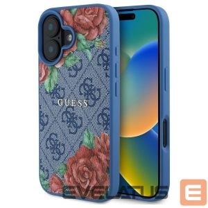 Другие товары Guess  Guess GUHMP16SP4ROPEMCB iPhone 16 6.1" blue/blue hardcase 4G Flowers Print MagSafe 