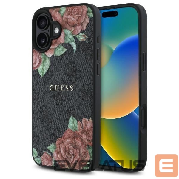 Другие товары Guess Guess GUHMP16SP4ROPEMCK iPhone 16 6.1" black/black hardcase 4G Flowers Print MagSafe