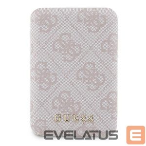 Другие товары Guess  Guess Powerbank inductive 15W GUPB5FP4EMGP 5000mAh pink/pink 4G Leather Metal Logo MagSafe 