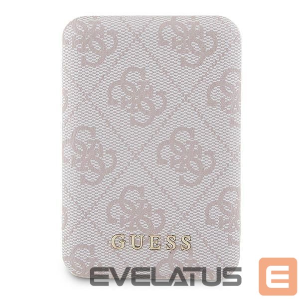 Другие товары Guess Guess Powerbank inductive 15W GUPB5FP4EMGP 5000mAh pink/pink 4G Leather Metal Logo MagSafe