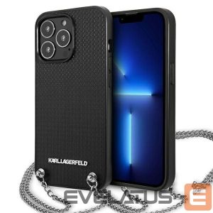 Другие товары Karl Lagerfeld  Karl Lagerfeld Leather Textured and Chain Case for iPhone 13 Pro Max 6.7" - Black 