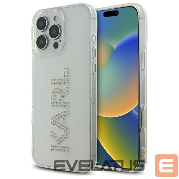 Другие товары Karl Lagerfeld Karl Lagerfeld KLHCP16XHKLSTDCT iPhone 16 Pro Max 6.9" Clear Hard Case IML Rhinestones Logo
