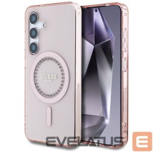 Другие товары Guess  Guess Rhinestones Printed Classic Logo MagSafe Samsung Galaxy S25 Case Pink 