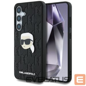 Другие товары Karl Lagerfeld  Karl Lagerfeld Leather Monogram Pin Logo Karl Head Samsung Galaxy S25 Case Black 
