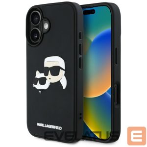 Другие товары Karl Lagerfeld  Karl Lagerfeld HC 3D Rubber Double Heads iPhone 16 Case - Black 