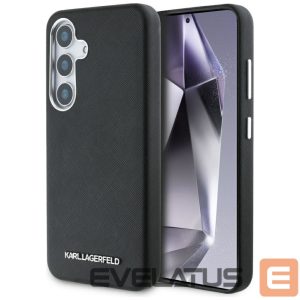 Другие товары Karl Lagerfeld  Karl Lagerfeld Saffiano Full Wrapped Elongated Metal Logo MagSafe Case for Samsung Galaxy S25 - Black 