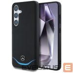 Другие товары Mercedes-Benz  Mercedes Leather Contrasted Blue Horizontal Curve MagSafe Case for Samsung Galaxy S25 - Black 