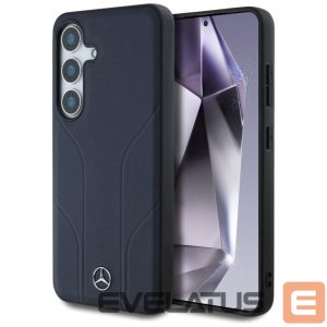 Другие товары Mercedes-Benz  Mercedes Leather Debossed Lines MagSafe Case for Samsung Galaxy S25 - Blue 