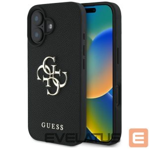 Другие товары Guess  Guess Grained Big 4G Logo Small Classic Logo case for iPhone 16 - black 