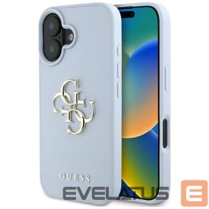 Другие товары Guess  Guess Grained Big 4G Logo Small Classic Logo case for iPhone 16 - blue 