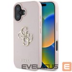 Другие товары Guess  Guess Grained Big 4G Logo Small Classic Logo case for iPhone 16 - pink 