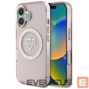 Другие товары Guess  Guess IML Metal Mountain Logo MagSafe iPhone 16 Case - Pink 