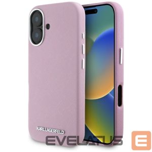 Другие товары Karl Lagerfeld  Karl Lagerfeld Saffiano Full Wrapped Elongated Metal Logo MagSafe iPhone 16 Case - Pink 