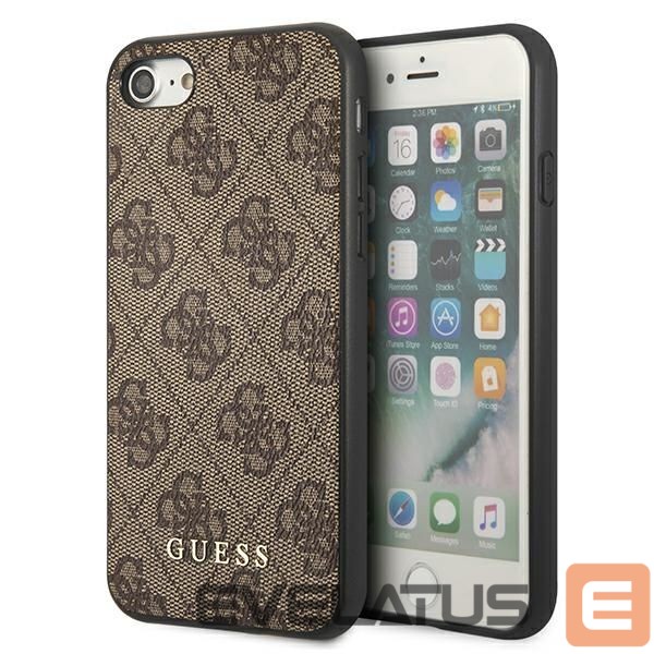 Другие товары Guess Guess 4G Metal Gold Logo Case for iPhone SE 2022 / 2020 / 7 / 8 - Brown