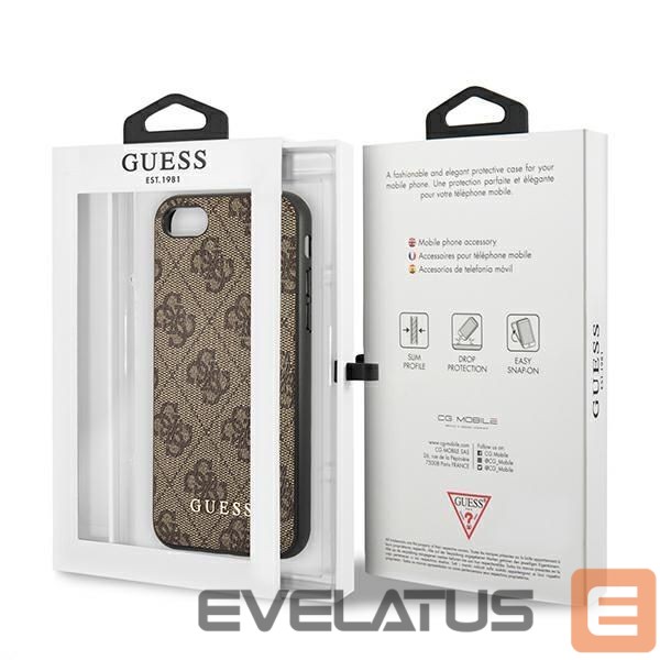 Другие товары Guess Guess 4G Metal Gold Logo Case for iPhone SE 2022 / 2020 / 7 / 8 - Brown