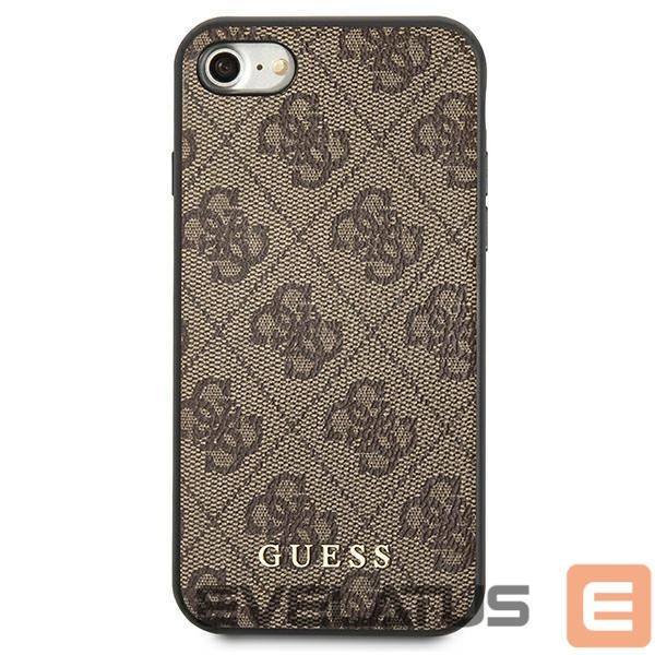 Другие товары Guess Guess 4G Metal Gold Logo Case for iPhone SE 2022 / 2020 / 7 / 8 - Brown