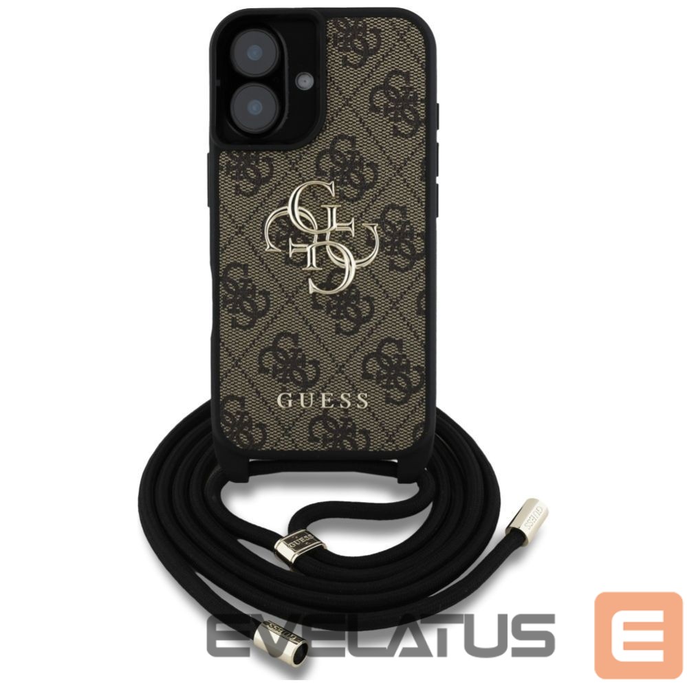 Другие товары Guess Guess 4G Big Logo Cord Stap Crossbody Case for iPhone 16 Brown