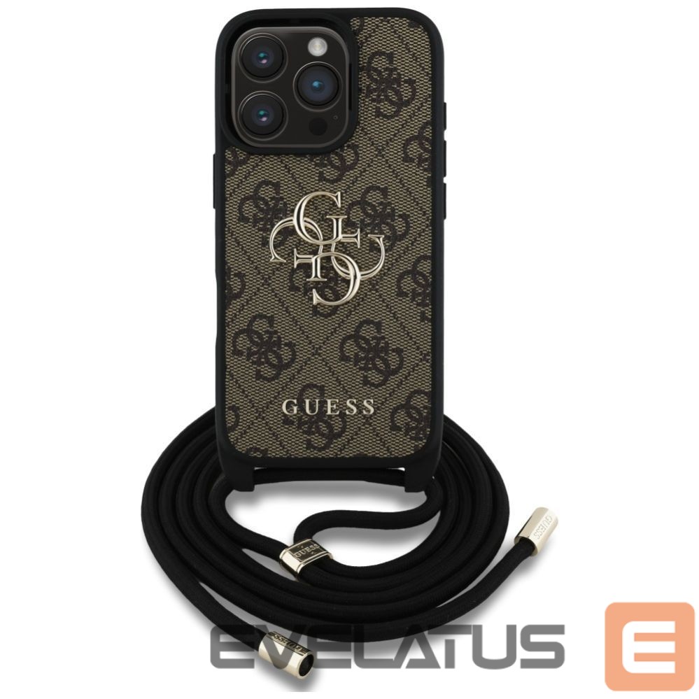 Другие товары Guess Guess 4G Big Logo Cord Stap Crossbody Case for iPhone 16 Pro Brown