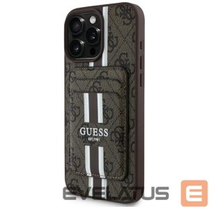 Другие товары Guess  Guess 4G Stripes case with Magsafe wallet for iPhone 16 Pro Max brown 