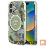 Другие товары Guess  Guess Glitter Flowers Triangle Buttons MagSafe case for iPhone 16 green 