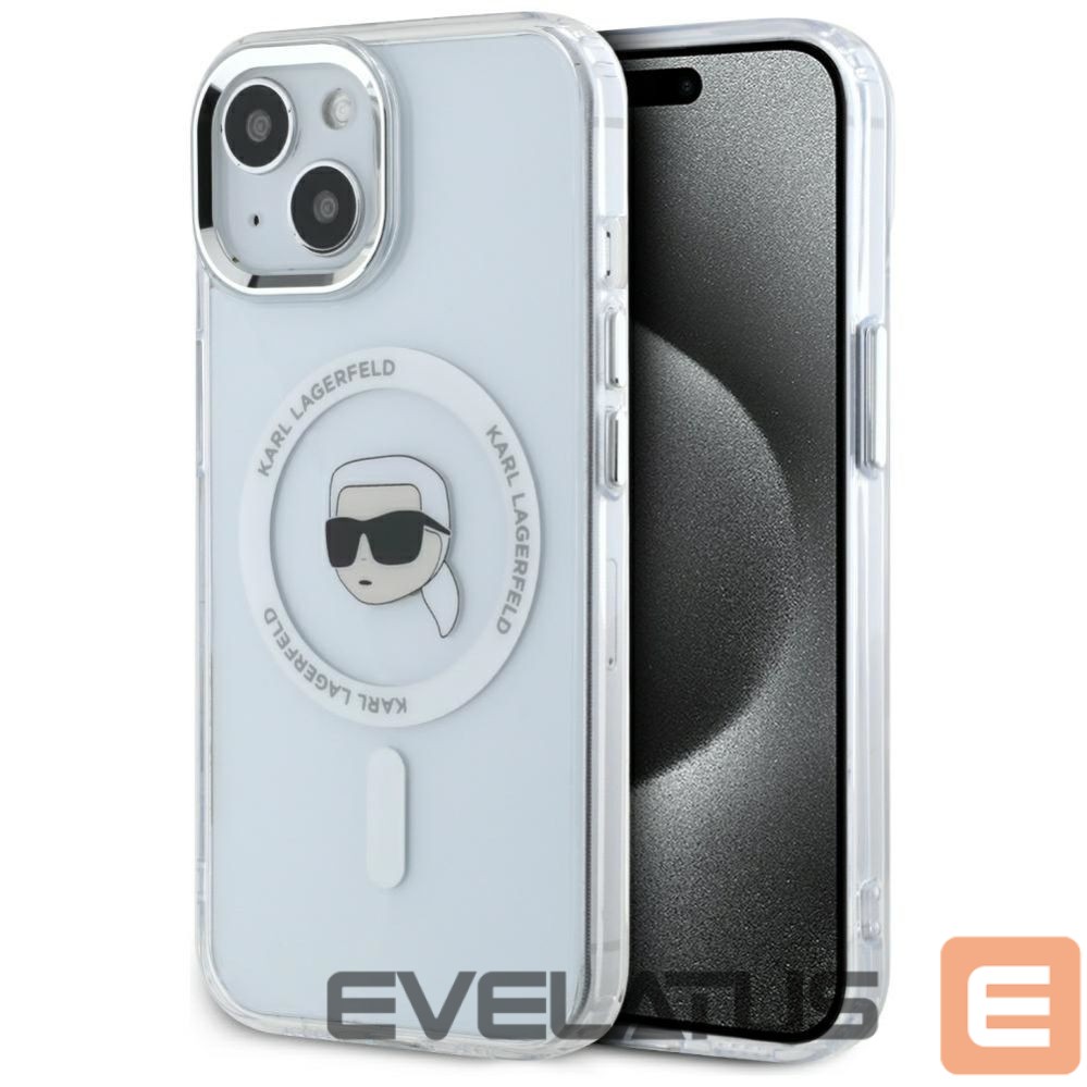 Другие товары Karl Lagerfeld Karl Lagerfeld IML Metal Karl Head MagSafe Case for iPhone 15 White