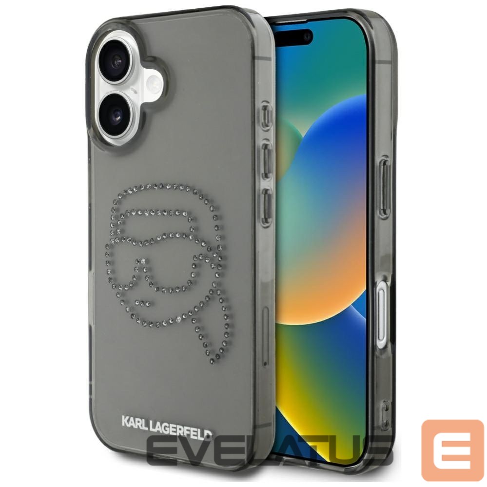 Другие товары Karl Lagerfeld Karl Lagerfeld IML Rhinestones Karl Head Case for iPhone 16 Black