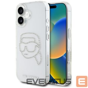 Другие товары Karl Lagerfeld  Karl Lagerfeld IML Rhinestones Karl Head Case for iPhone 16 Clear 