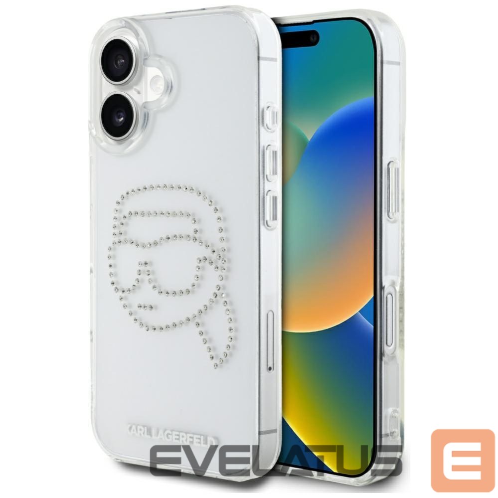 Другие товары Karl Lagerfeld Karl Lagerfeld IML Rhinestones Karl Head Case for iPhone 16 Clear
