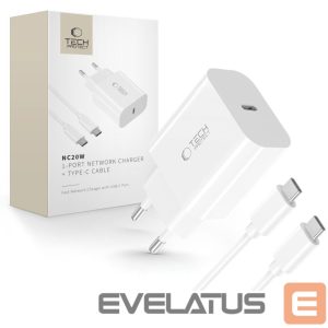 Другие товары Tech-Protect  Tech-Protect NC20W PD20W USB-C wall charger with USB-C cable - white 