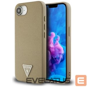Другие товары Guess  Guess Grained Triangle MagSafe case for iPhone 16e - brown 