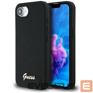 Другие товары Guess  Guess Silicone Script Metal Logo MagSafe iPhone 16e Case - Black 
