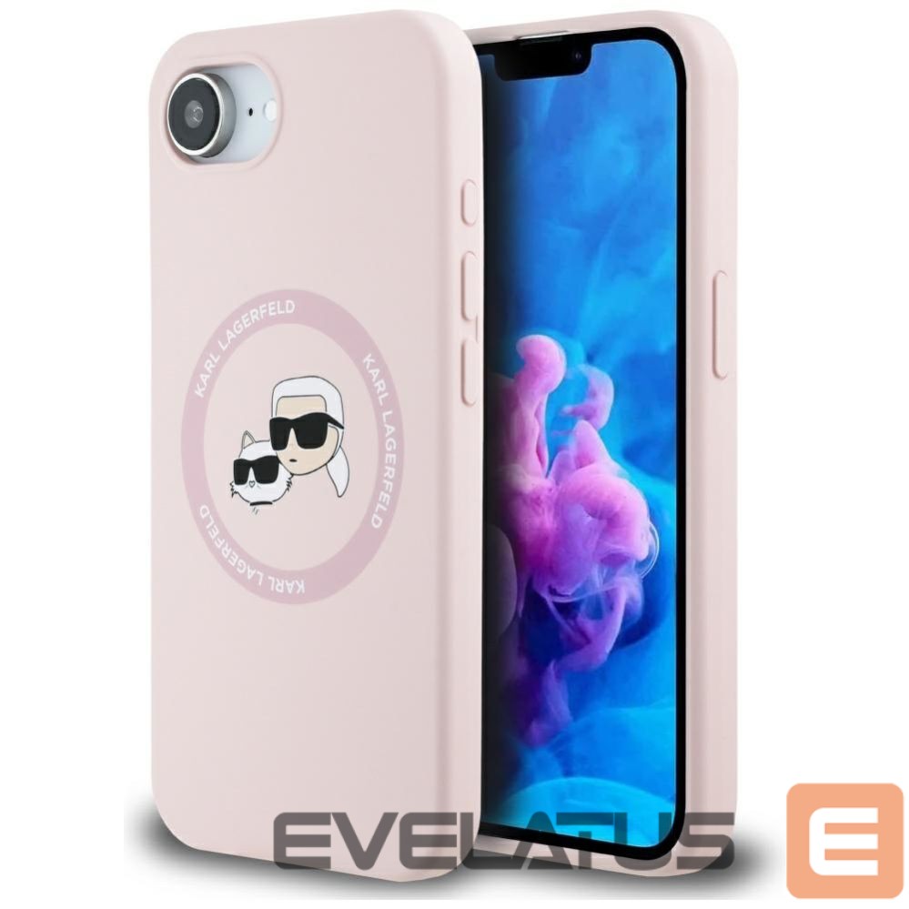 Другие товары Karl Lagerfeld Karl Lagerfeld Silicone Karl&Choupette Heads MagSafe iPhone 16e Case - Pink