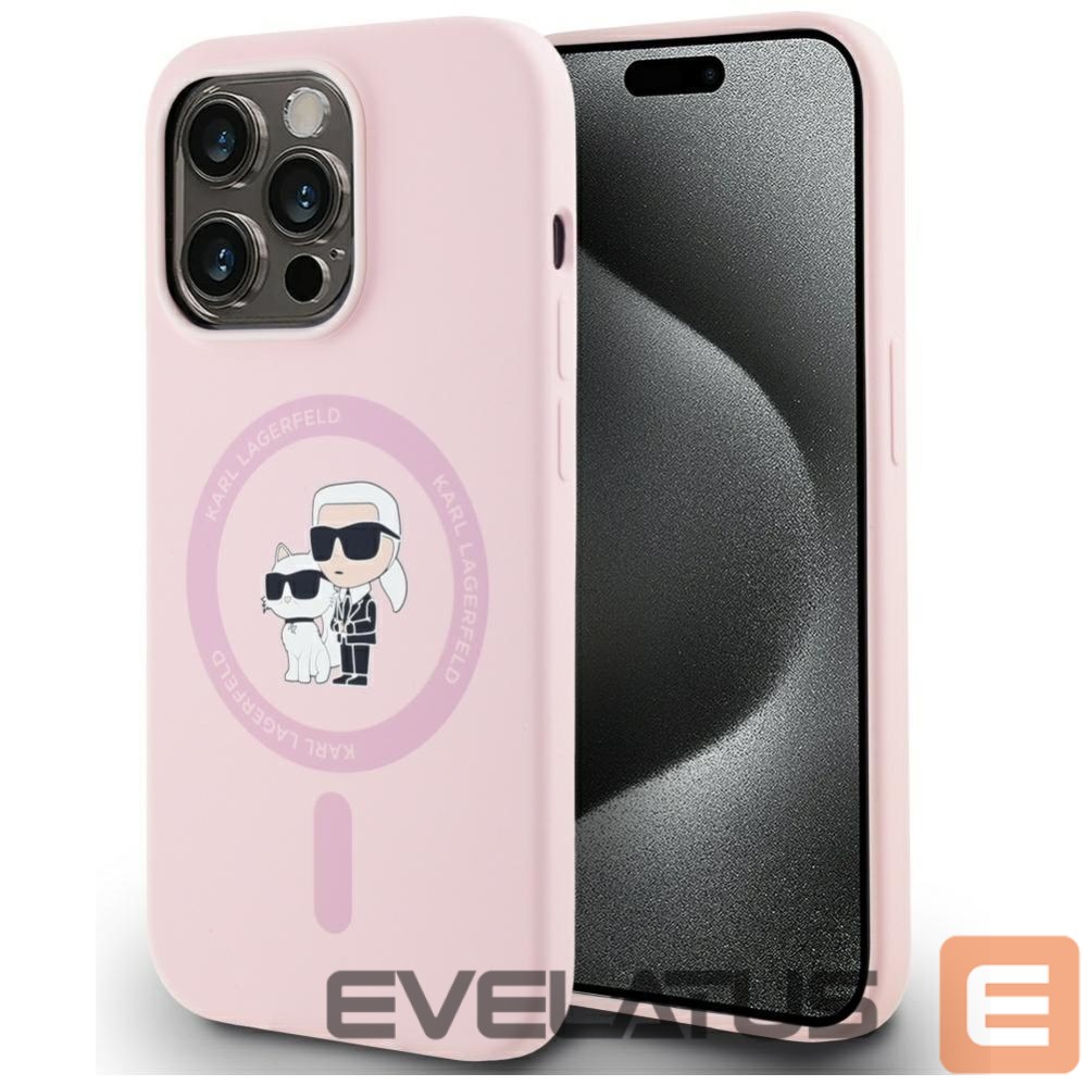 Другие товары Karl Lagerfeld Karl Lagerfeld Silicone Karl&Choupette MagSafe Case for iPhone 14 Pro Max - Pink