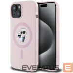 Другие товары Karl Lagerfeld  Karl Lagerfeld Silicone Karl&Choupette MagSafe iPhone 15 Plus Case - Pink 