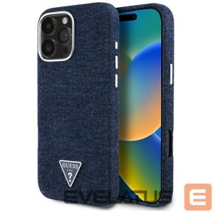 Другие товары Guess  Guess Denim Triangle Logo MagSafe iPhone 16 Pro Max Case - Blue 