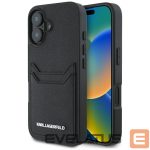 Другие товары Karl Lagerfeld  Karl Lagerfeld HC Grained PU Cardslot Metal Elong iPhone 16 Case - Black 