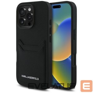 Другие товары Karl Lagerfeld  Karl Lagerfeld HC Grained PU Cardslot Metal Elong iPhone 16 Pro Case - Black 