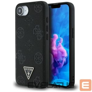Другие товары Guess  Guess Grained Hot Stamp Peony Triangle Logo MagSafe Case for iPhone 16e - Black 