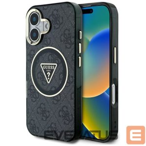 Другие товары Guess  Guess IML Metal Glitter 4G Circle Triangle MagSafe Case for iPhone 16 - Black 
