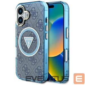 Другие товары Guess  Guess IML Metal Glitter 4G Circle Triangle MagSafe Case for iPhone 16 - Blue 