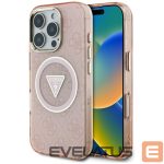 Другие товары Guess  Guess IML Metal Glitter 4G Circle Triangle MagSafe Case for iPhone 16 Pro Max - Pink 