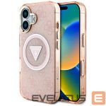 Другие товары Guess  Guess IML Metal Glitter 4G Circle Triangle MagSafe case for iPhone 16 - pink 