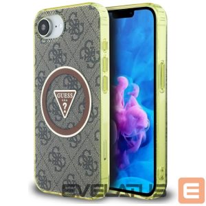 Другие товары Guess  Guess IML Metal Glitter 4G Circle Triangle MagSafe case for iPhone 16e - brown 