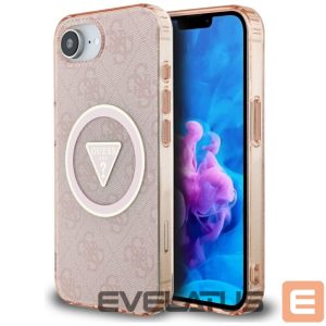 Другие товары Guess  Guess IML Metal Glitter 4G Circle Triangle MagSafe case for iPhone 16e - pink 