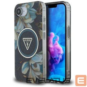 Другие товары Guess  Guess IML Metal Glitter Flowers Triangle MagSafe case for iPhone 16e - black 