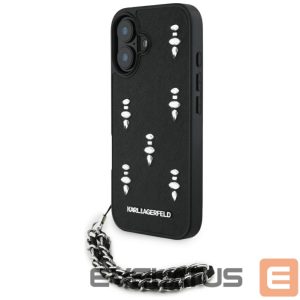 Другие товары Karl Lagerfeld  Karl Lagerfeld Saffiano Crystals w/Chain iPhone 16 Case - Black 