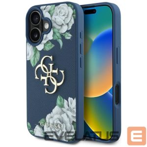 Другие товары Guess  Guess Grained Roses Big 4G logo case for iPhone 16 - blue 