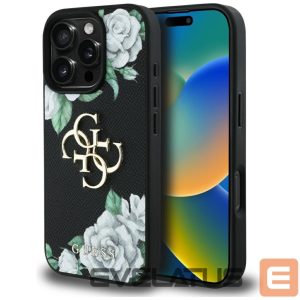 Другие товары Guess  Guess Grained Roses Big 4G logo iPhone 16 Pro case - black 